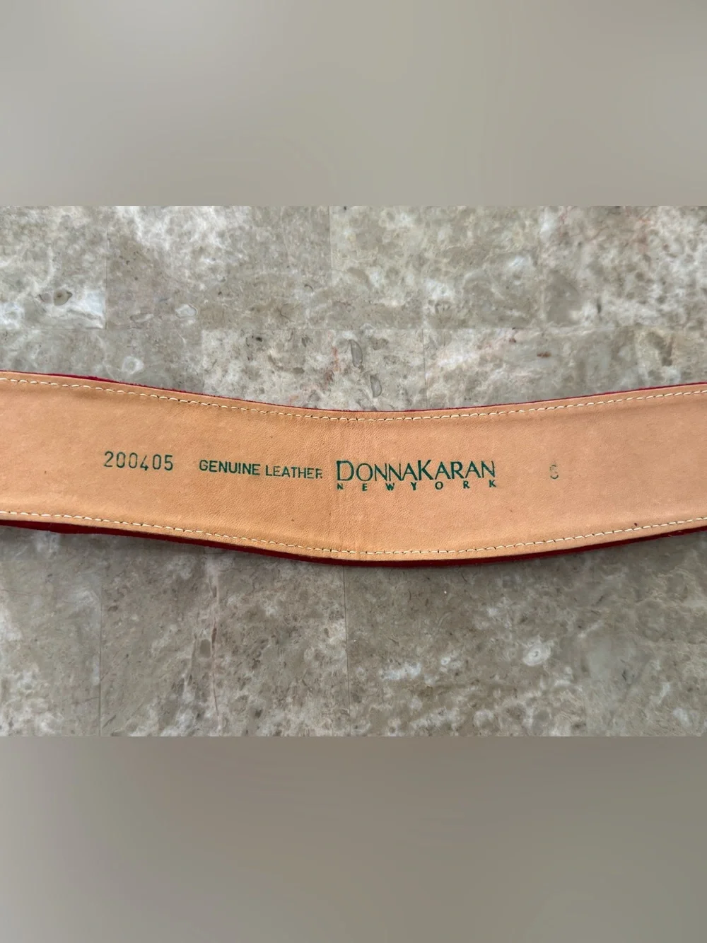 Donna Karan Red Suede Vintage Statement Belt withGold-Tone Buckle Size Small